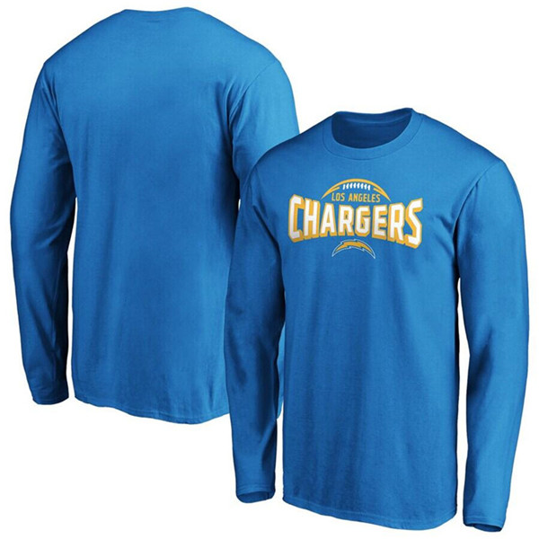 Los Angeles Chargers Blue Clamp Down Long Sleeve T-Shirt - Click Image to Close